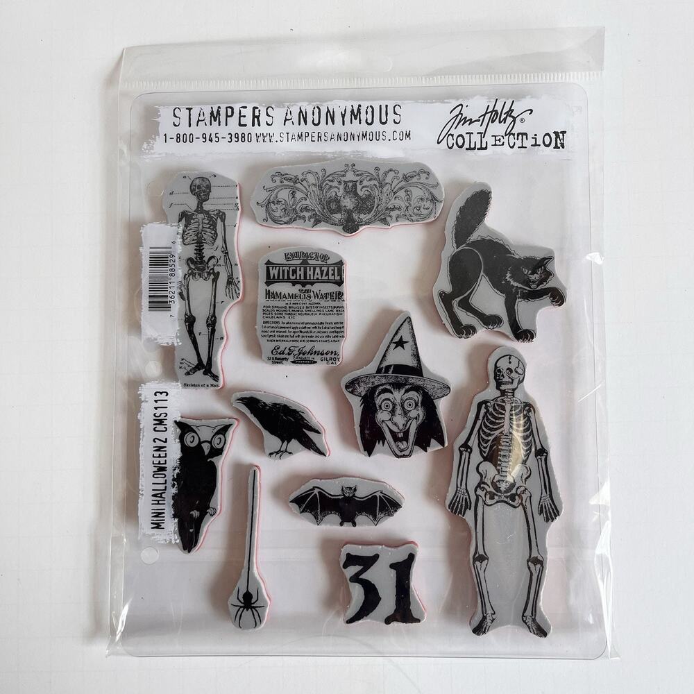 Stampers Anonymous Tim Holtz Collection Mini Halloween 2 Cling Rubber Stamps